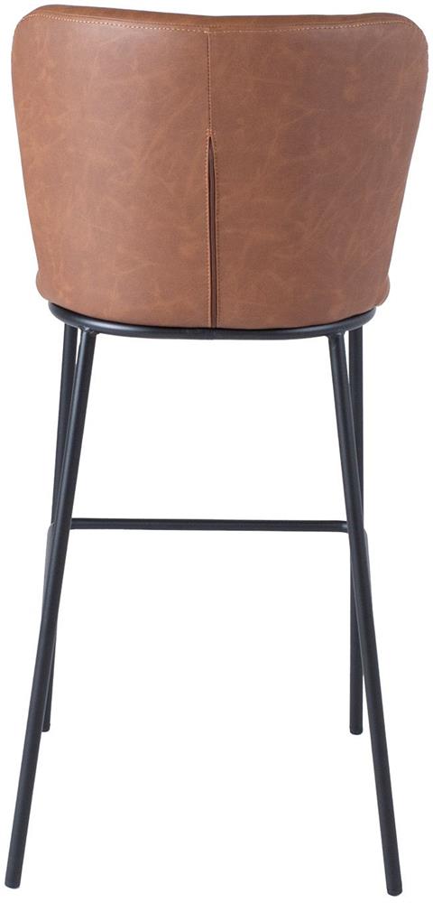 Bar Stool Caerleon | size: Width: 47cm, Height: 104cm, Depth: 51cm | color: Brown/Black | image: 4 | variant: 1001349