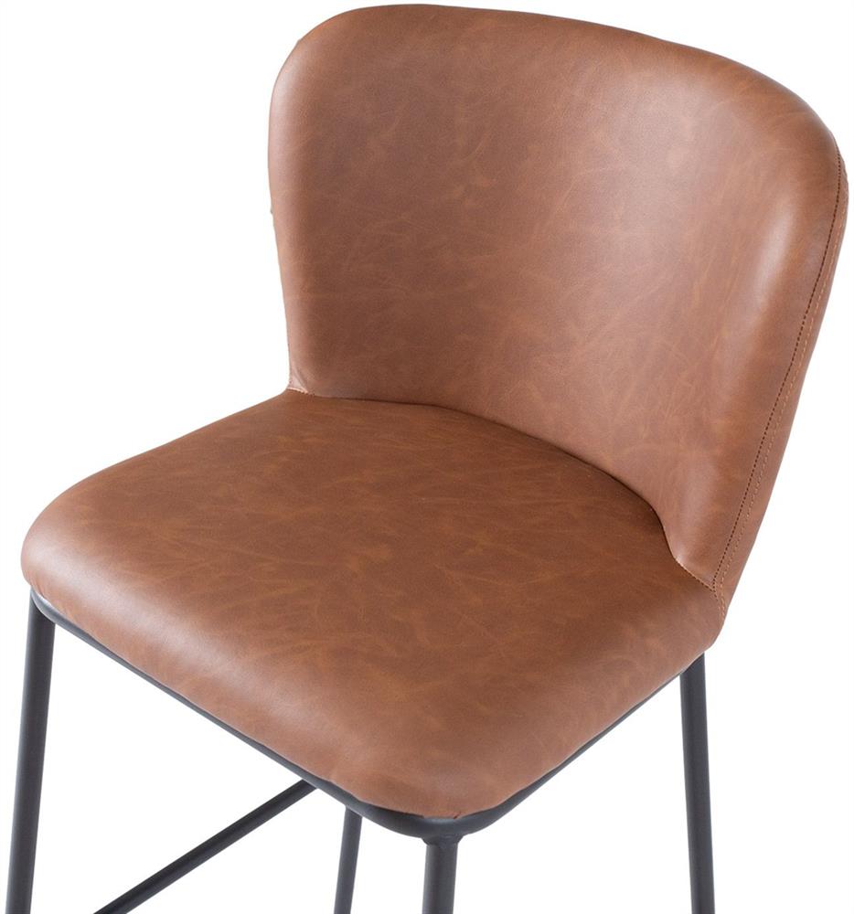 Bar Stool Caerleon | size: Width: 47cm, Height: 104cm, Depth: 51cm | color: Brown/Black | image: 5 | variant: 1001349