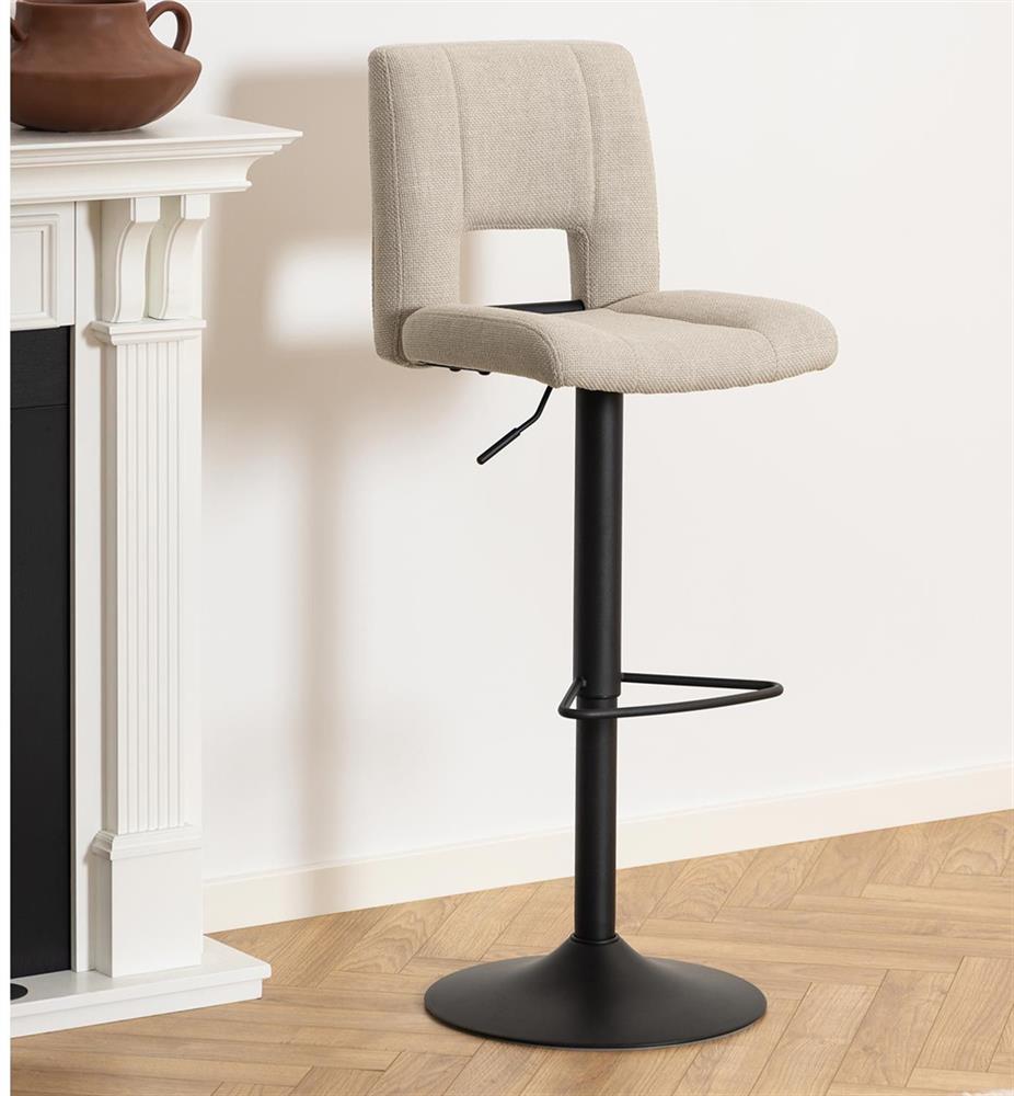 Bar Stool East Oslo | size: Width: 41.5cm, Height: 115cm, Depth: 52cm | color: Beige/Black | image: 8 | variant: 1005972