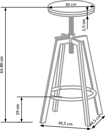 Bar Stool East Thornbury | size: Length: 30cm, Width: 30cm, Height: 63-80cm, Depth: 30cm | color: Brown | image: 3 | variant: 1007048