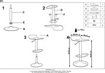 Bar Stool East Tiverton | size: Length: 39cm, Width: 40cm, Height: 63-84cm, Depth: 39cm | color: Black | image: 3 | variant: 1007049