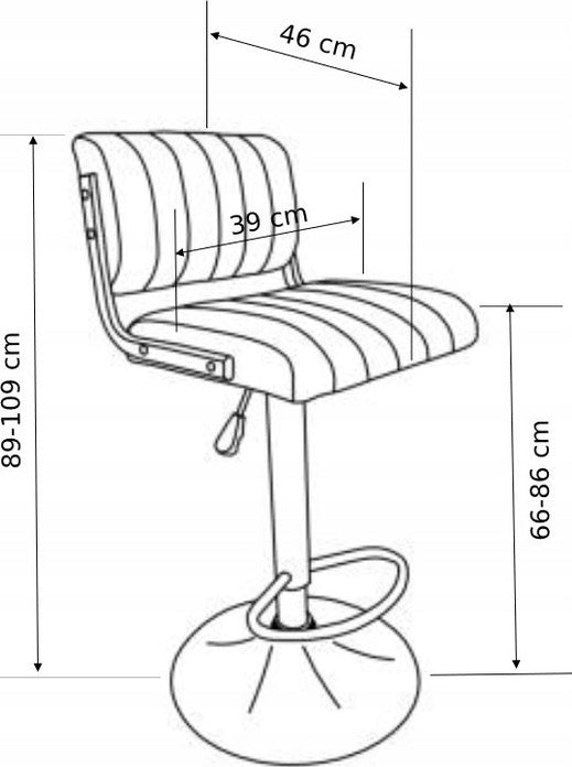 Bar Stool East Whitley Bay | size: Length: 39cm, Width: 39cm, Height: 89-109cm, Depth: 46cm | color: Brown | image: 10 | variant: 1007053