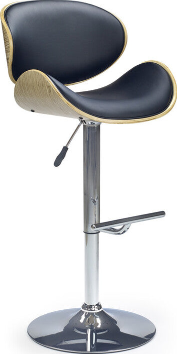 Bar Stool H44 | size: Length: 48cm, Width: 53cm, Height: 93-115cm, Depth: 48cm | color: Black | image: 1 | variant: 1005539