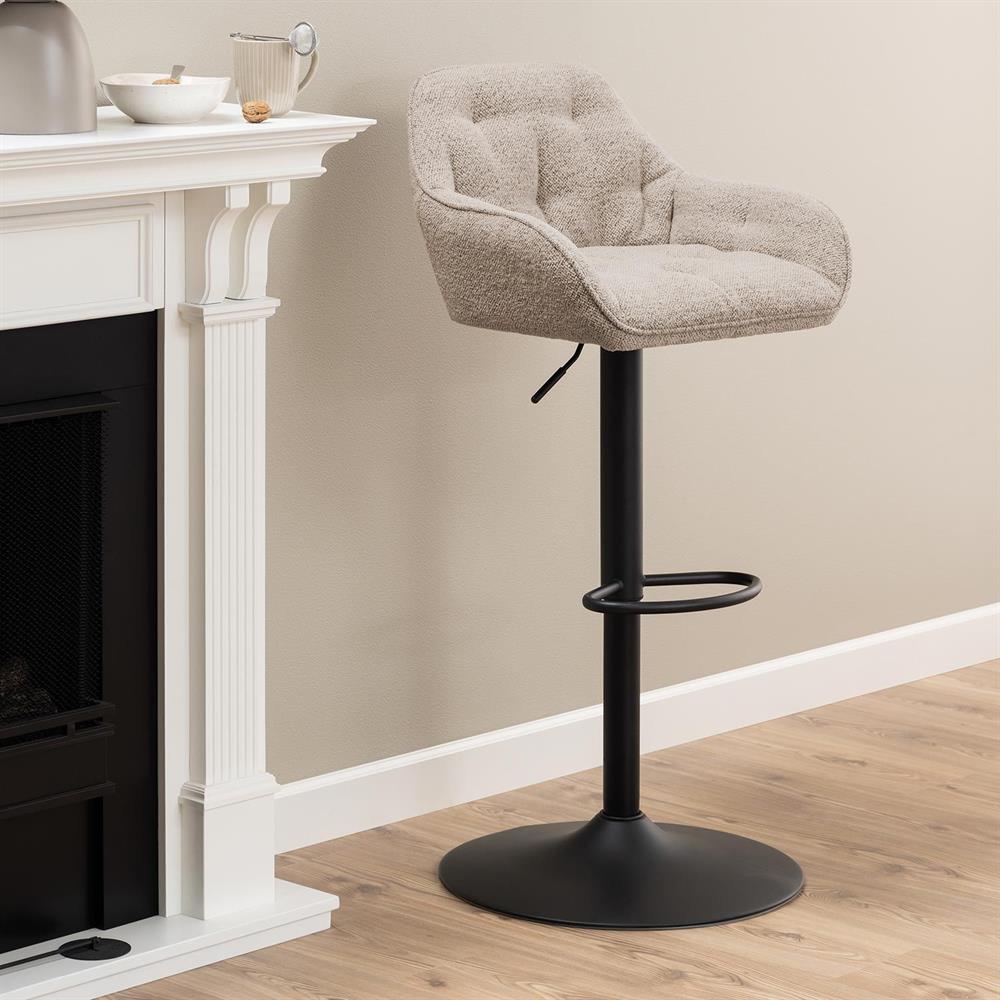 Bar Stool Horsham | size: Width: 52cm, Height: 109cm, Depth: 52cm | color: Beige/Black | image: 7 | variant: 1005968