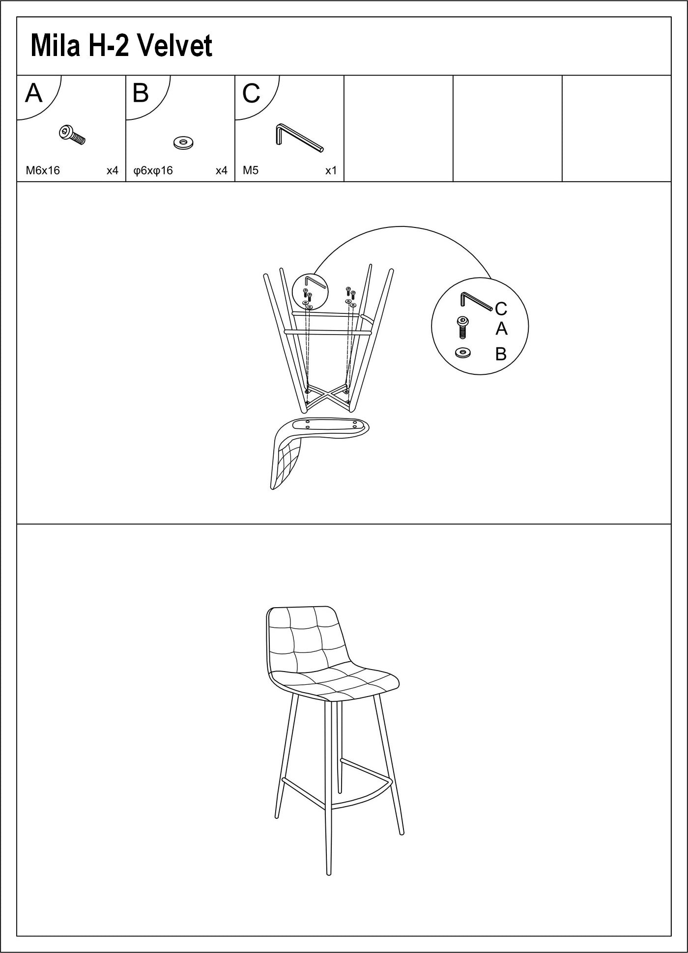 Bar Stool Huddersfield | size: Length: 43cm, Width: 43cm, Height: 87cm, Depth: 40cm | color: Gray | image: 4 | variant: 1004248