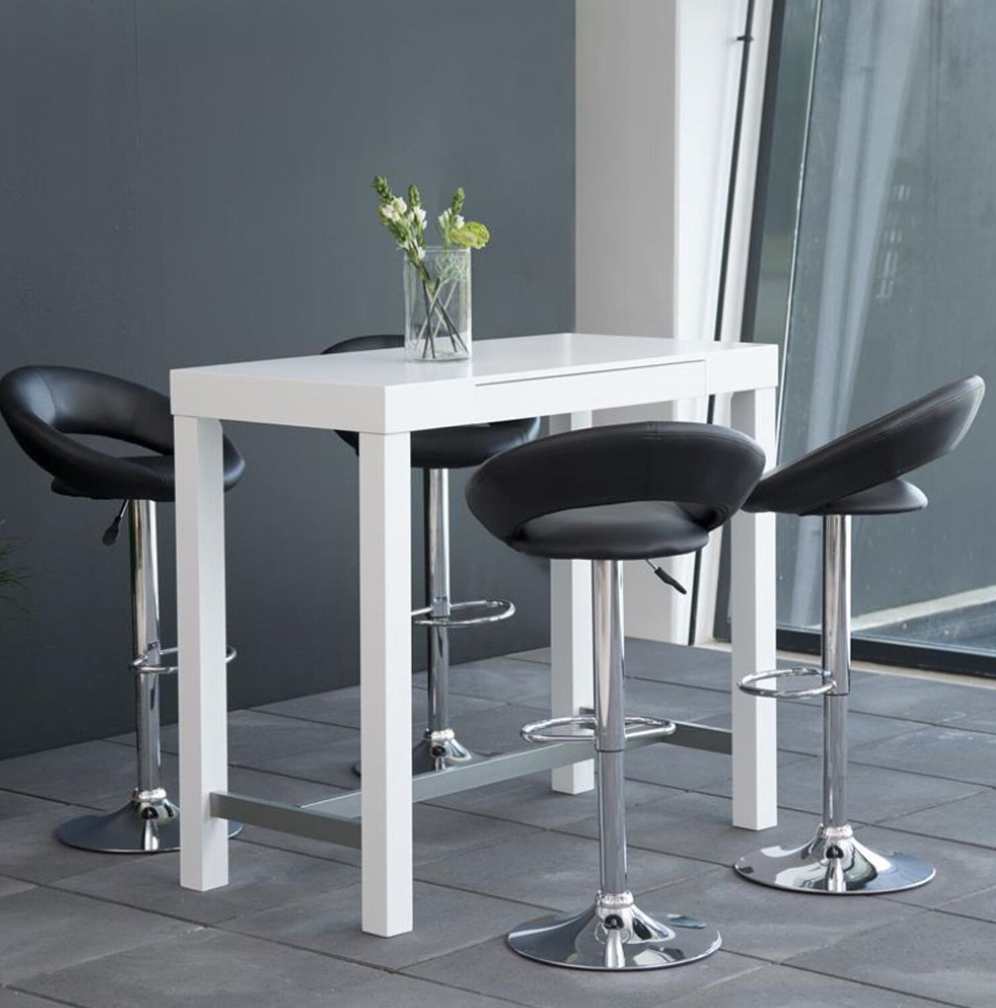 Bar Stool Pontypool | size: Width: 56cm, Height: 100cm, Depth: 50cm | color: Gray | image: 2 | variant: 1001345