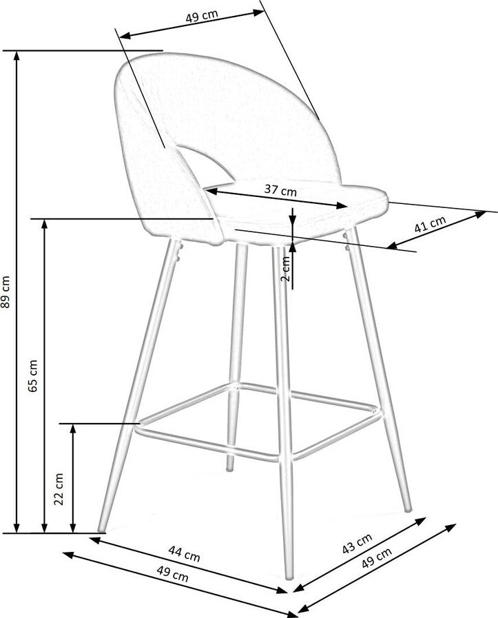 Bar Stool Reggio Calabria | size: Length: 48cm, Width: 48cm, Height: 98cm, Depth: 49cm | color: Green | image: 7 | variant: 1003062