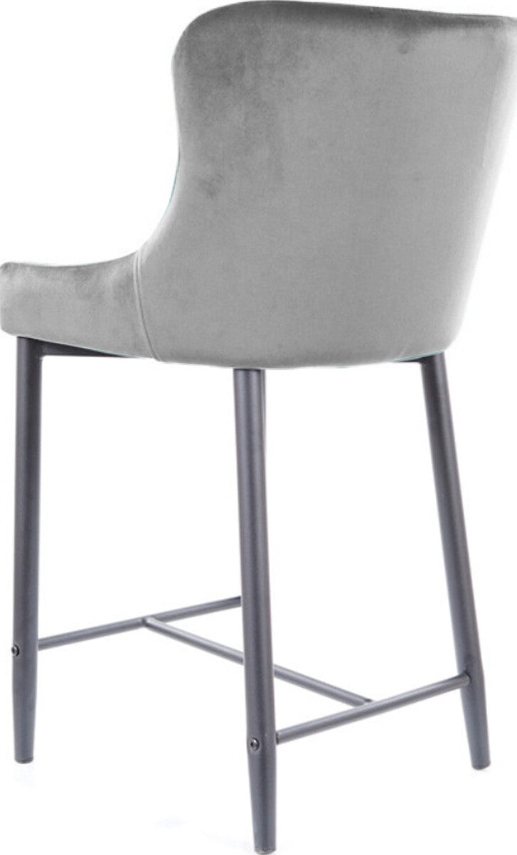 Bar Stool West Oristano | size: Length: 46cm, Width: 45cm, Height: 88cm, Depth: 41cm | color: Gray | image: 2 | variant: 1007825