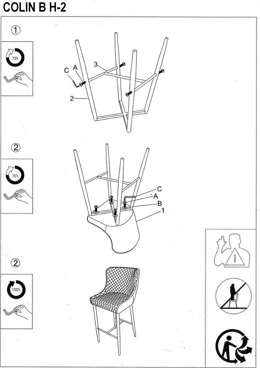 Bar Stool West Oristano | size: Length: 46cm, Width: 45cm, Height: 88cm, Depth: 41cm | color: Gray | image: 7 | variant: 1007825
