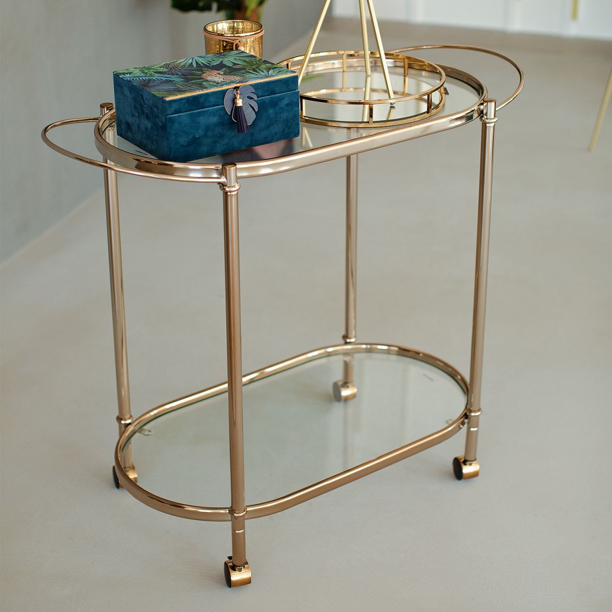 Bar Table East Bala | size: Length: 39cm, Width: 88cm, Height: 76cm | color: Transparent/Gold | image: 4 | variant: 1005830