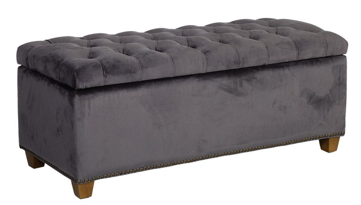 Bedroom Bench East Kettering | size: Width: 112cm, Height: 47cm, Depth: 46cm | color: Gray | image: 0 | variant: 1004946