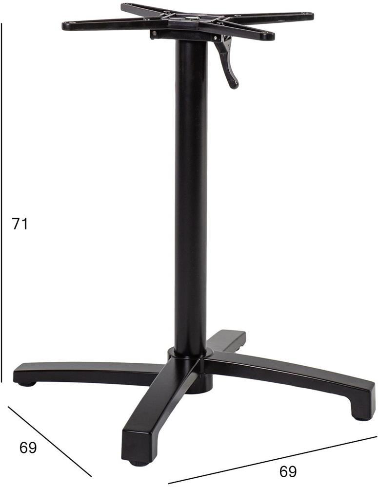 Central Table Leg Bistro | size: Height: 72cm, Diameter: 2cm | color: Black | image: 3 | variant: 1016813