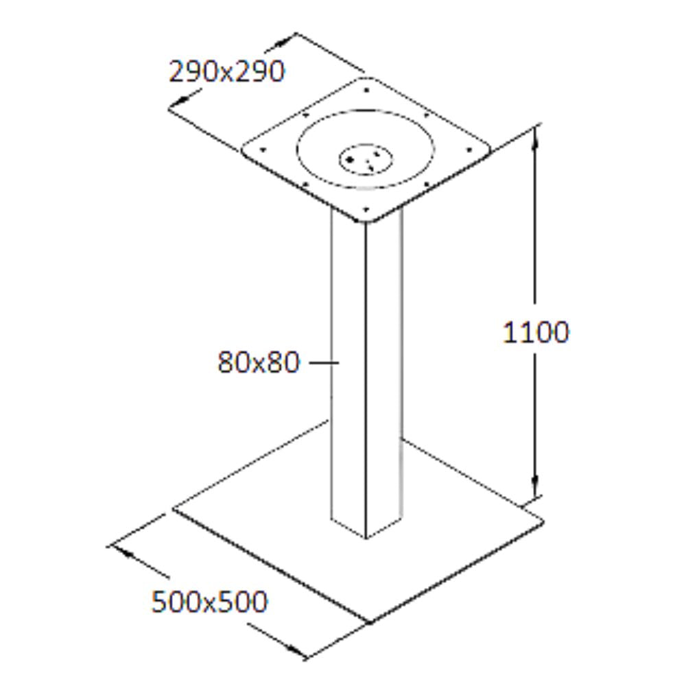 Central Table Leg Stad 3 | size: Height: 110cm, Diameter: 50cm | color: Chrome | image: 1 | variant: 1000702