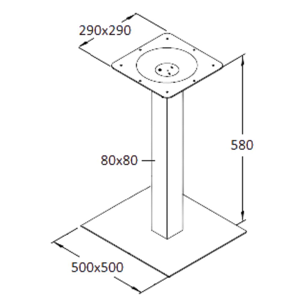 Central Table Leg Stad 5 | size: Height: 110cm, Diameter: 58cm | color: Chrome | image: 1 | variant: 1000710