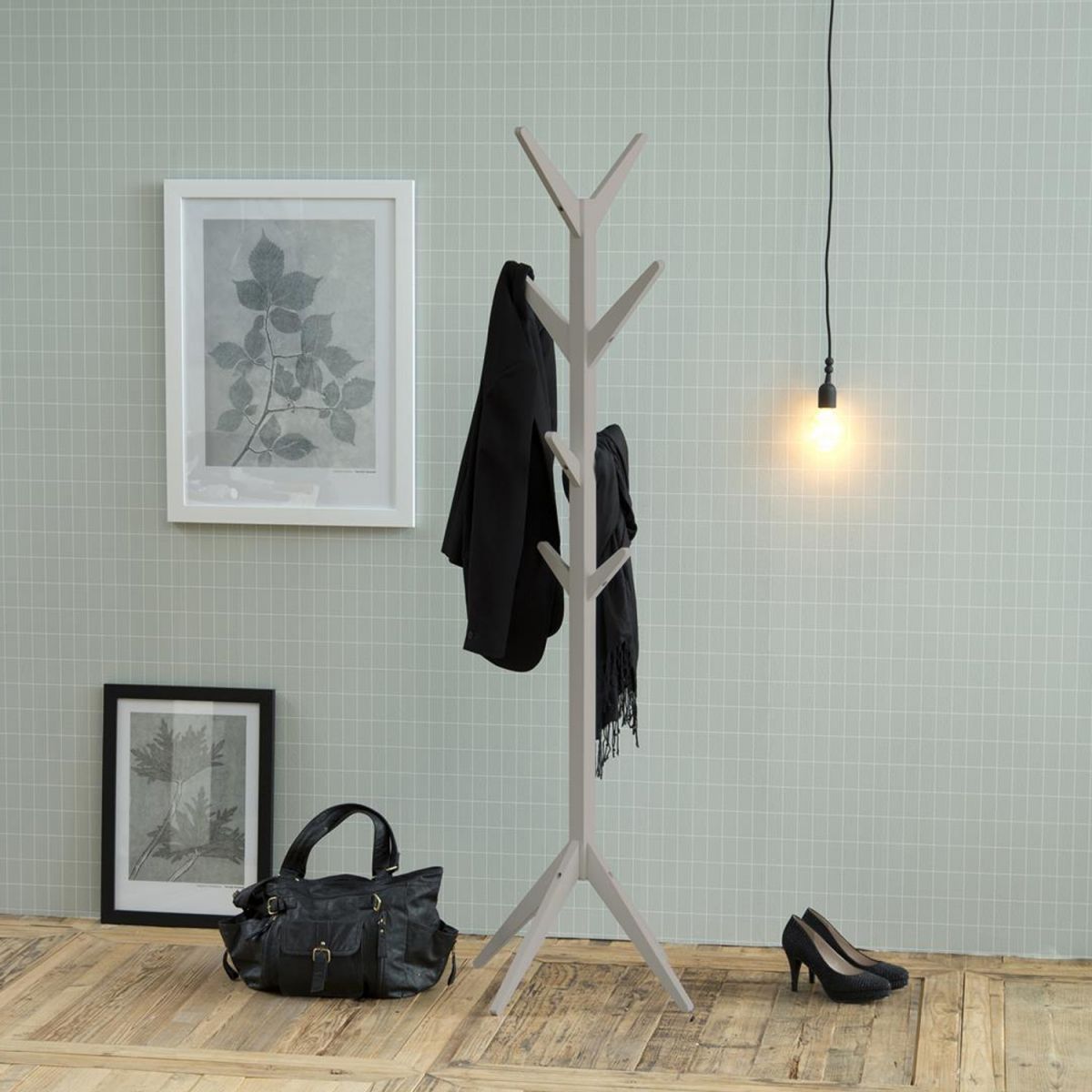 Clothes Hanger Kirkwall | size: Length: 42cm, Height: 178cm | color: Oak | image: 2 | variant: 1000200