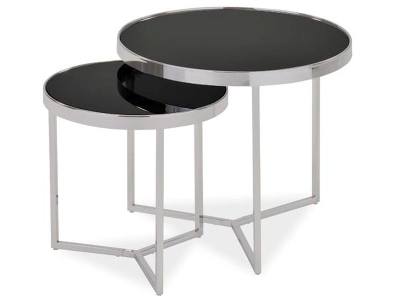 Coffee Table Dellia II | size: Length: 50cm, Width: 50cm, Height: 45cm, Diameter: 50cm | color: Black/Grey | image: 1 | variant: 1011749