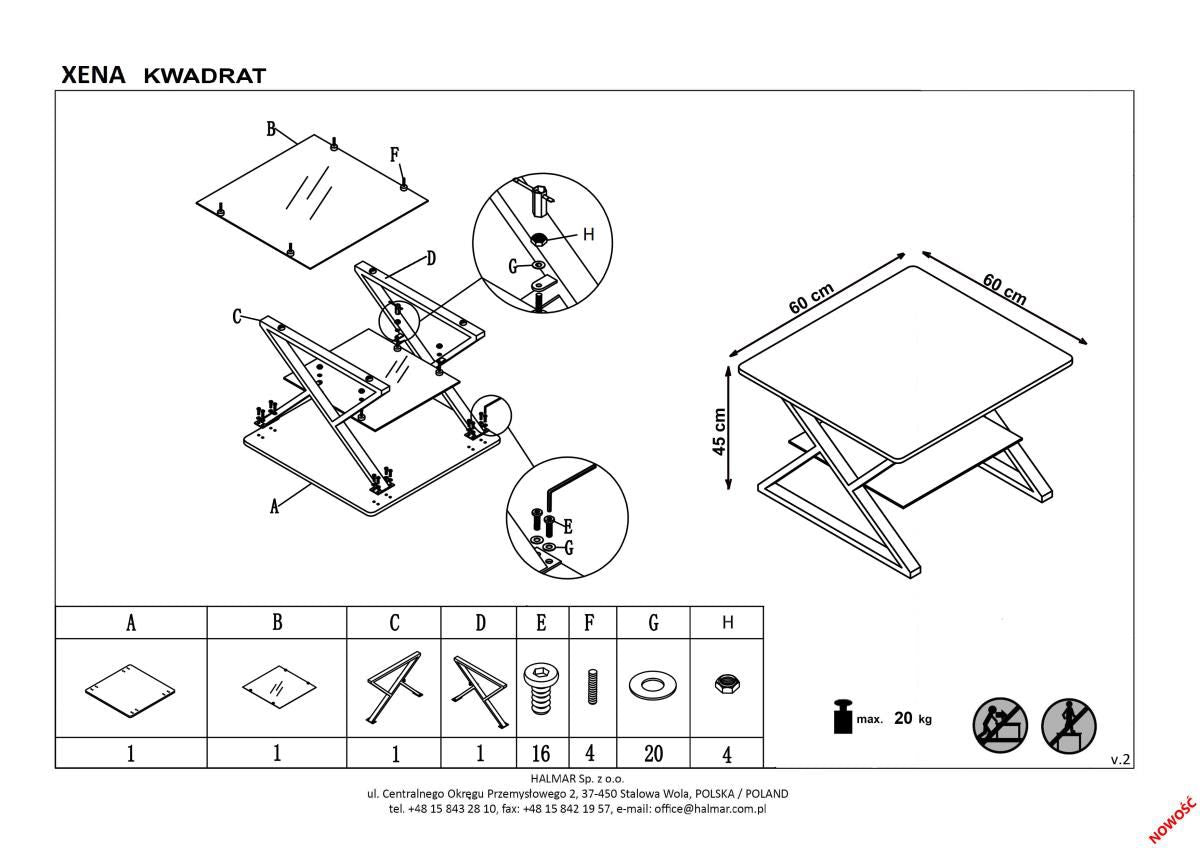 Coffee Table East Glasgow | size: Length: 60cm, Width: 60cm, Height: 45cm | color: Black | image: 2 | variant: 1006747