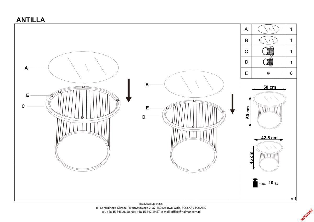 Coffee Table East Havana | size: Length: 50cm, Width: 50cm, Height: 50cm, Diameter: 50cm | color: Black | image: 3 | variant: 1006751