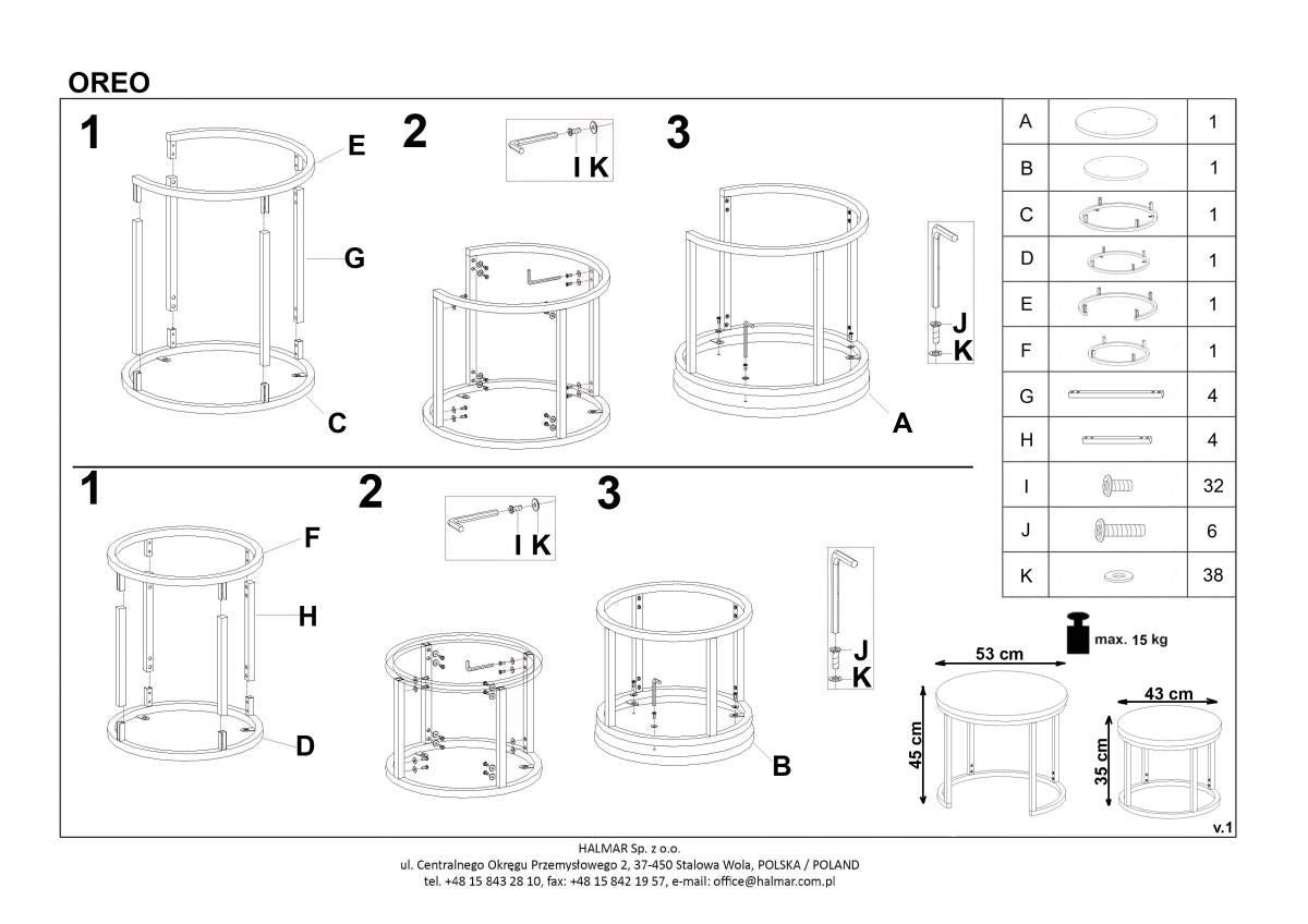 Coffee Table East Johannesburg | size: Length: 53cm, Width: 53cm, Height: 45cm, Diameter: 53cm | color: Oak | image: 2 | variant: 1006760