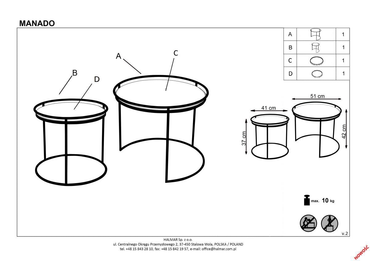 Coffee Table East Kansas | size: Length: 51cm, Width: 51cm, Height: 42cm, Diameter: 51cm | color: Natural | image: 3 | variant: 1006761