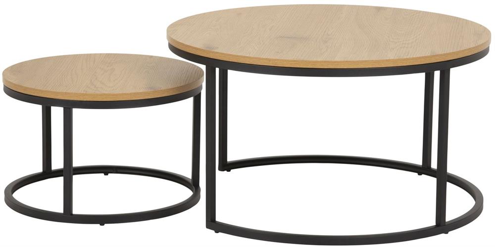 Coffee Table East Rezekne | size: Length: 80cm, Width: 80cm, Height: 45cm, Diameter: 80cm | color: Black/Oak | image: 2 | variant: 1005976