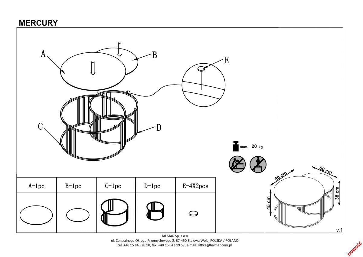 Coffee Table East Villeurbanne | size: Length: 80cm, Width: 80cm, Height: 45cm, Diameter: 80cm | color: Chrome | image: 4 | variant: 1006778