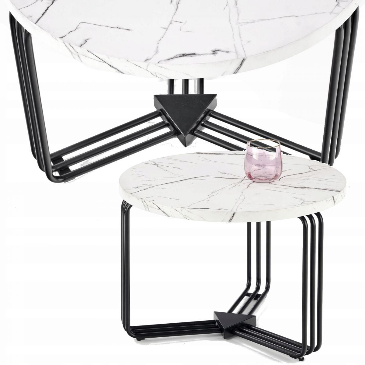 Coffee Table Edinburgh | size: Length: 55cm, Width: 55cm, Height: 41cm, Diameter: 55cm | color: White | image: 3 | variant: 1007146