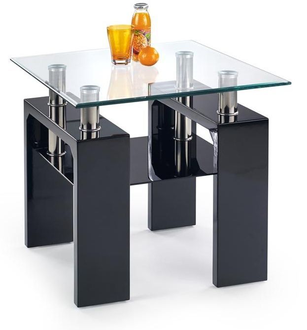 Coffee Table Kiev | size: Length: 60cm, Width: 60cm, Height: 55cm | color: Transparent/Black | image: 0 | variant: 1003339