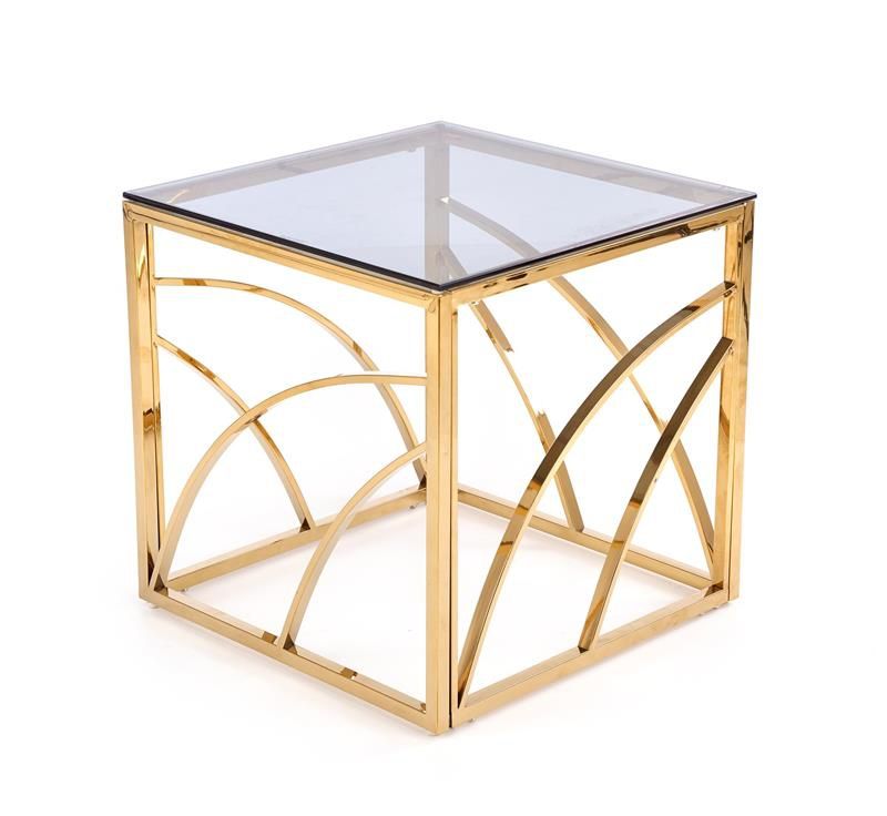 Coffee Table Kingston | size: Length: 55cm, Width: 55cm, Height: 55cm | color: Transparent/Gold | image: 0 | variant: 1003342