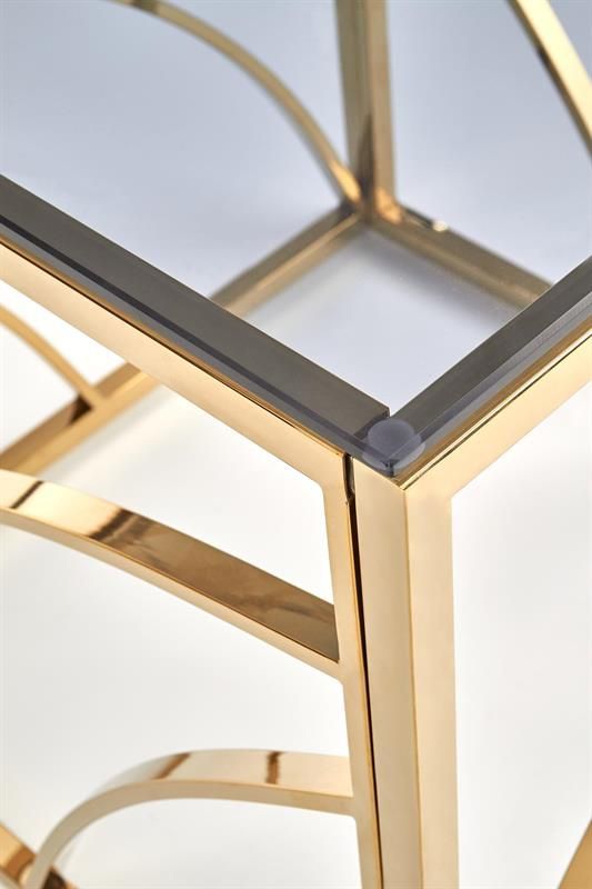 Coffee Table Kingston | size: Length: 55cm, Width: 55cm, Height: 55cm | color: Transparent/Gold | image: 2 | variant: 1003342