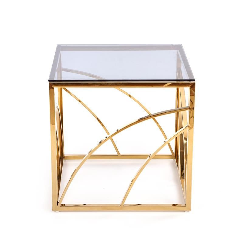 Coffee Table Kingston | size: Length: 55cm, Width: 55cm, Height: 55cm | color: Transparent/Gold | image: 4 | variant: 1003342