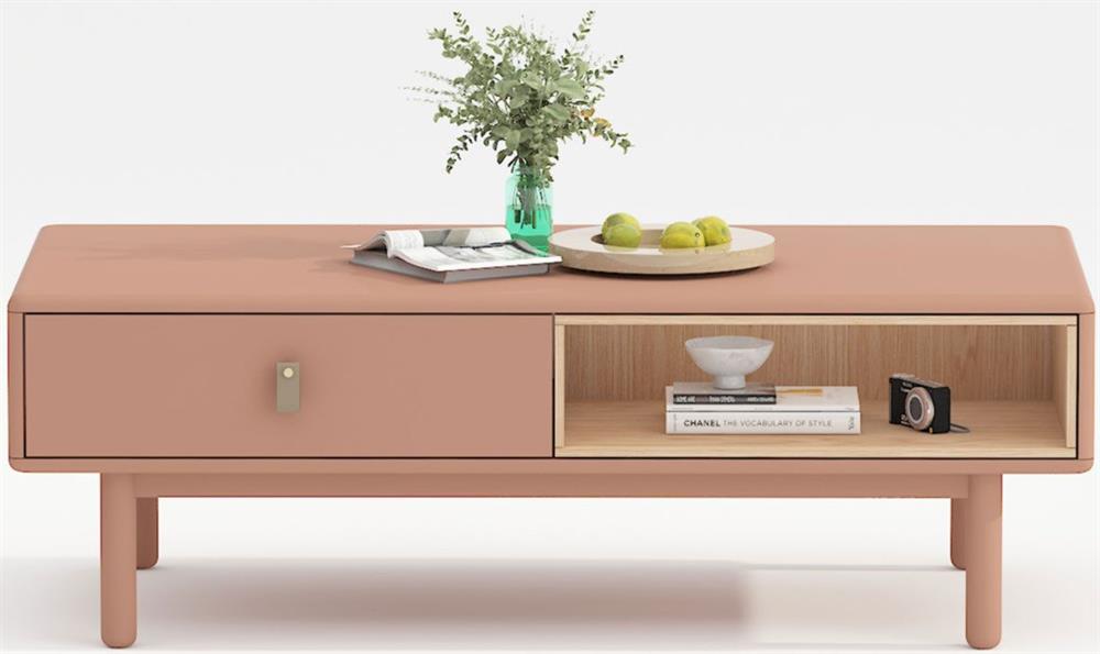 Coffee Table Leicester | size: Length: 60cm, Width: 120cm, Height: 40cm | color: Pink | image: 2 | variant: 1001630