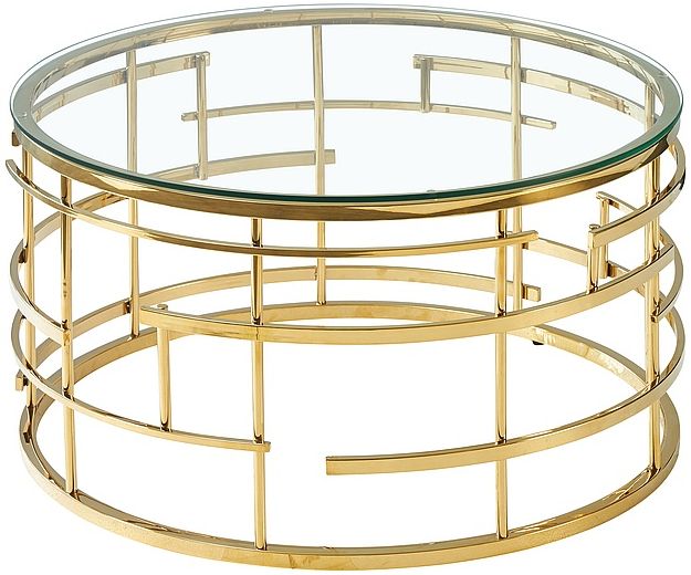 Coffee Table Livia | size: Length: 80cm, Width: 80cm, Height: 45cm, Diameter: 80cm | color: Golden | image: 0 | variant: 1012298