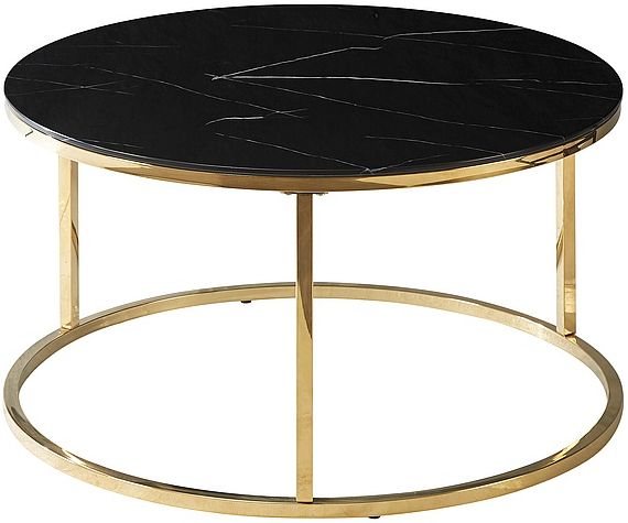 Coffee Table Sabine | size: Length: 80cm, Width: 80cm, Height: 45cm, Diameter: 80cm | color: Black/Gold | image: 0 | variant: 1012308