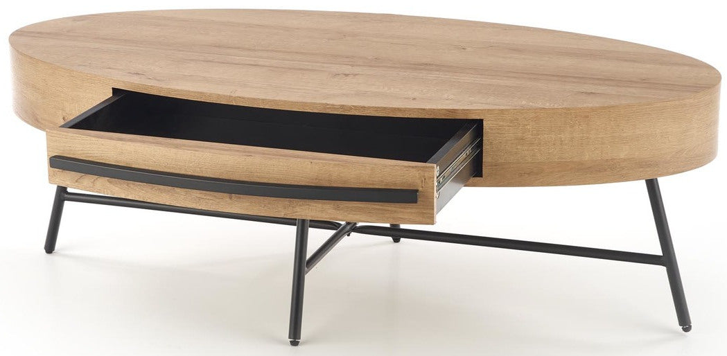 Coffee Table West Jonkoping | size: Length: 120cm, Width: 120cm, Height: 41cm, Diameter: 120cm | color: Black/Oak | image: 5 | variant: 1007488