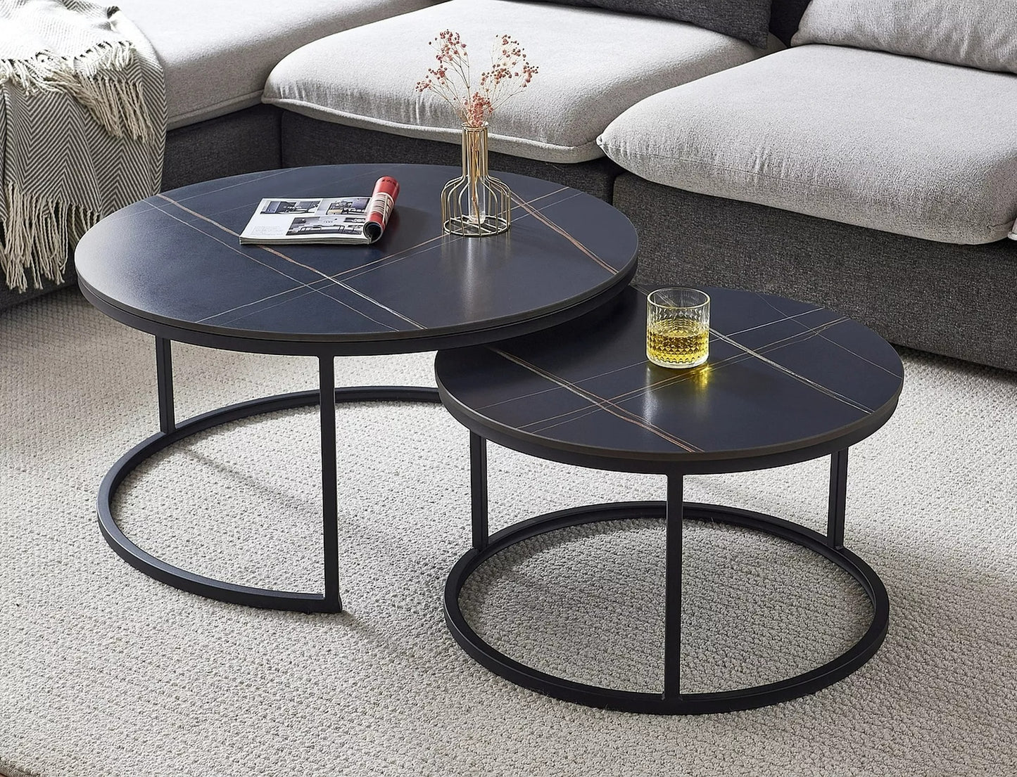 Coffee Table West Melbourne | size: Length: 80cm, Width: 80cm, Height: 42cm, Diameter: 80cm | color: Black | image: 4 | variant: 1008022