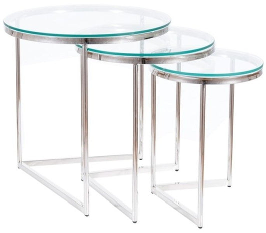 Coffee Table West Modena | size: Length: 55cm, Width: 55cm, Height: 56cm, Diameter: 55cm | color: Silver | image: 1 | variant: 1007780