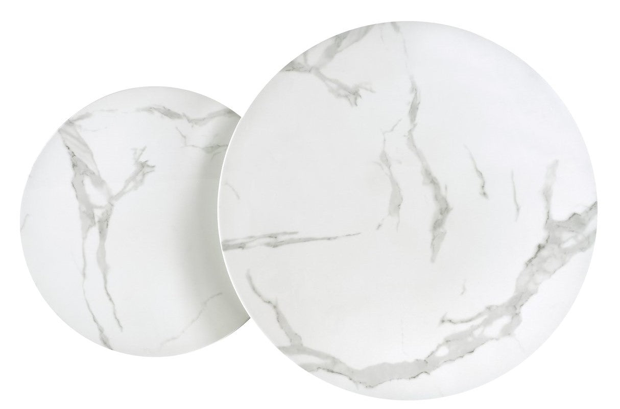 Coffee Table West Mold | size: Length: 80cm, Width: 80cm, Height: 45cm, Diameter: 80cm | color: White/Silver | image: 2 | variant: 1007377