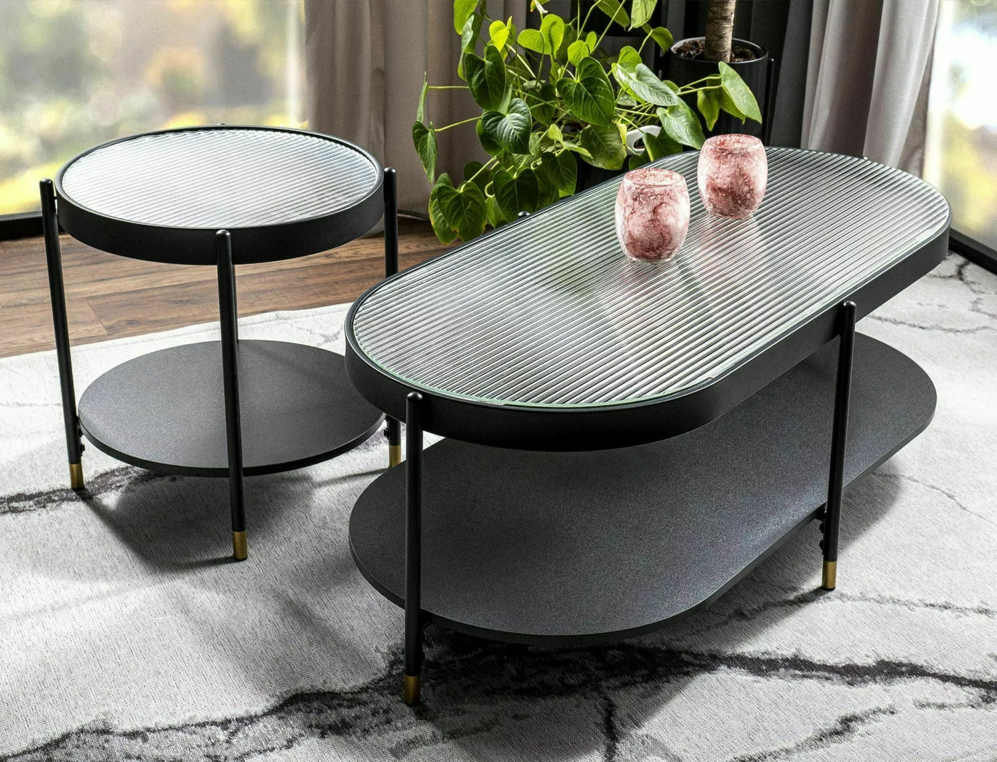 Coffee Table West Nairobi | size: Length: 45cm, Width: 45cm, Height: 48cm, Diameter: 45cm | color: Transparent | image: 1 | variant: 1008031
