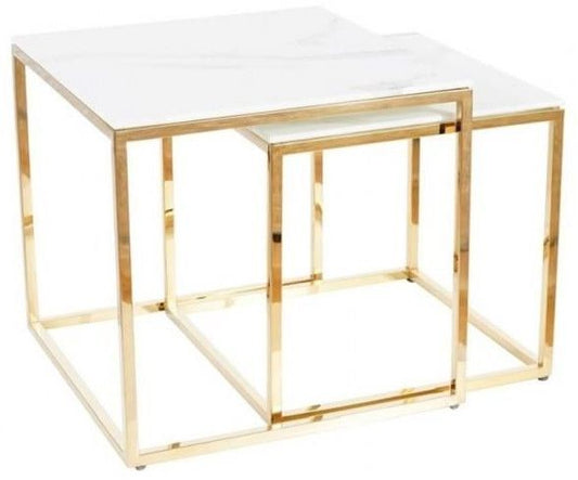 Coffee Table West Novara | size: Length: 40cm, Width: 40cm, Height: 38cm | color: Golden | image: 1 | variant: 1007841