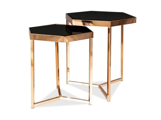 Coffee Table West Tehran | size: Length: 36cm, Width: 42cm, Height: 50cm | color: Golden | image: 0 | variant: 1007650