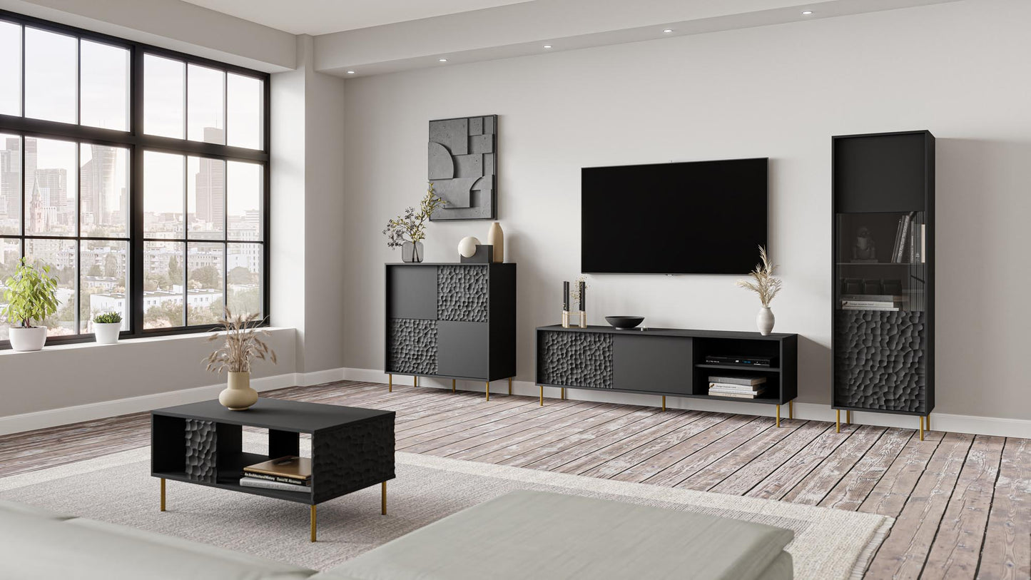 Coffee Table West Thame | size: Length: 50cm, Width: 92cm, Height: 43cm | color: Black/Gold | image: 2 | variant: 1007385