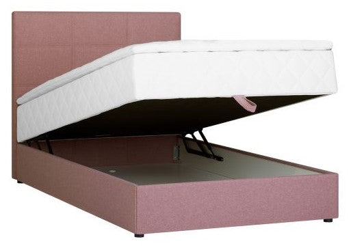 Continental Double Bed East Malmo | size: Length: 210cm, Width: 123cm, Height: 114.5cm | color: Pink | image: 3 | variant: 1005807