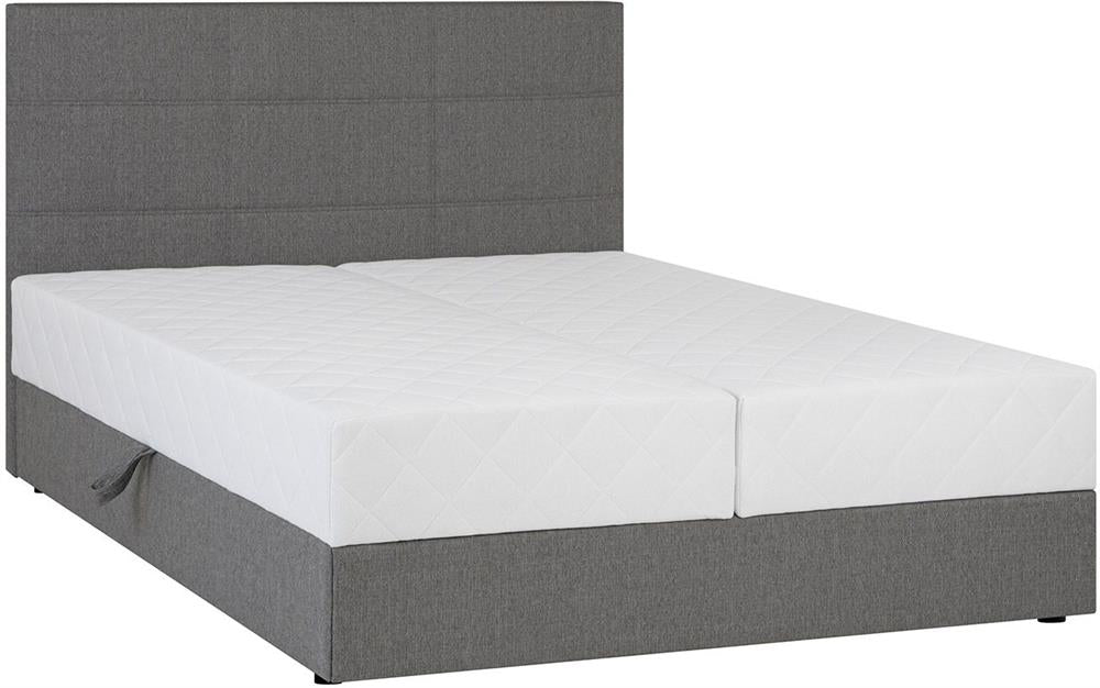 Continental Double Bed Leiko 1 | size: Length: 210cm, Width: 163cm, Height: 114.5cm | color: Gray | image: 1 | variant: 1010112