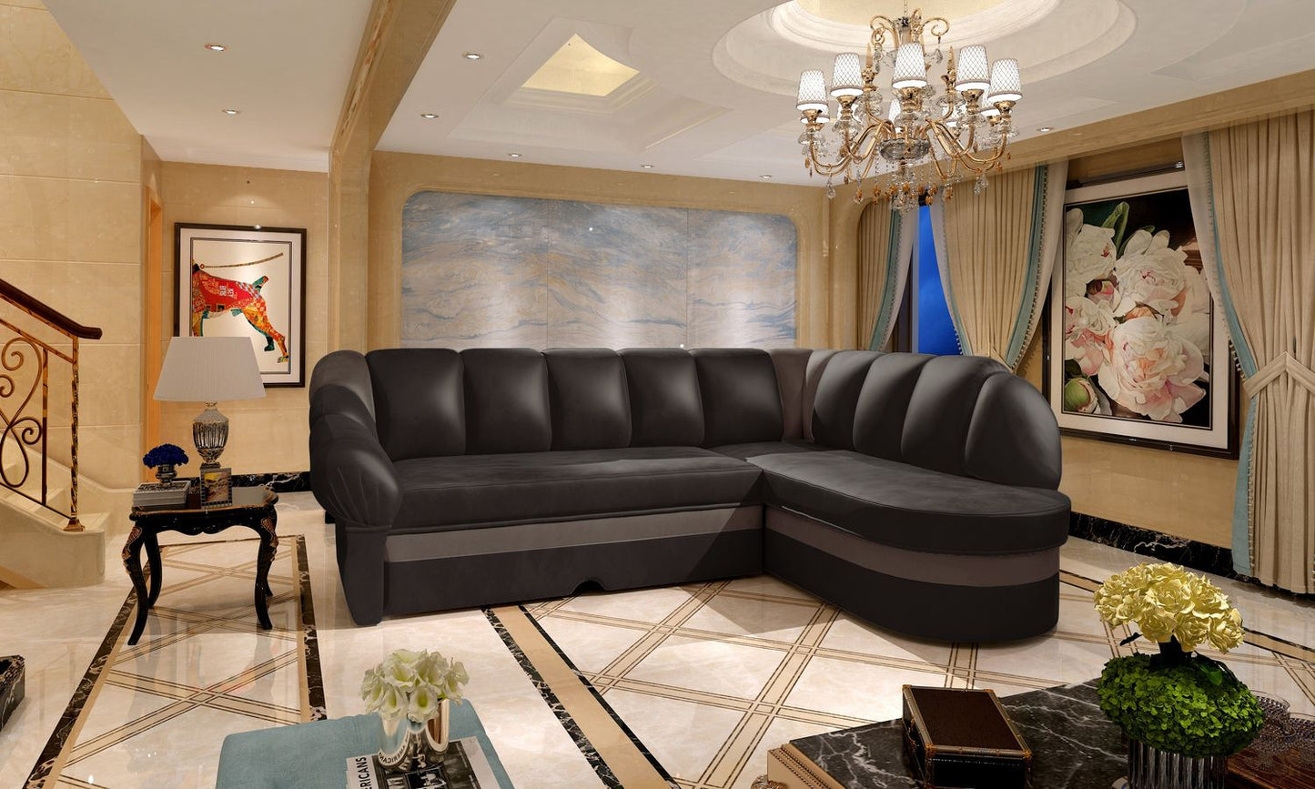 Corner Sleeper Sofa Benano 26 | size: Width: 250cm, Height: 85cm, Depth: 180cm | color: Monolith | image: 1 | variant: 1014187
