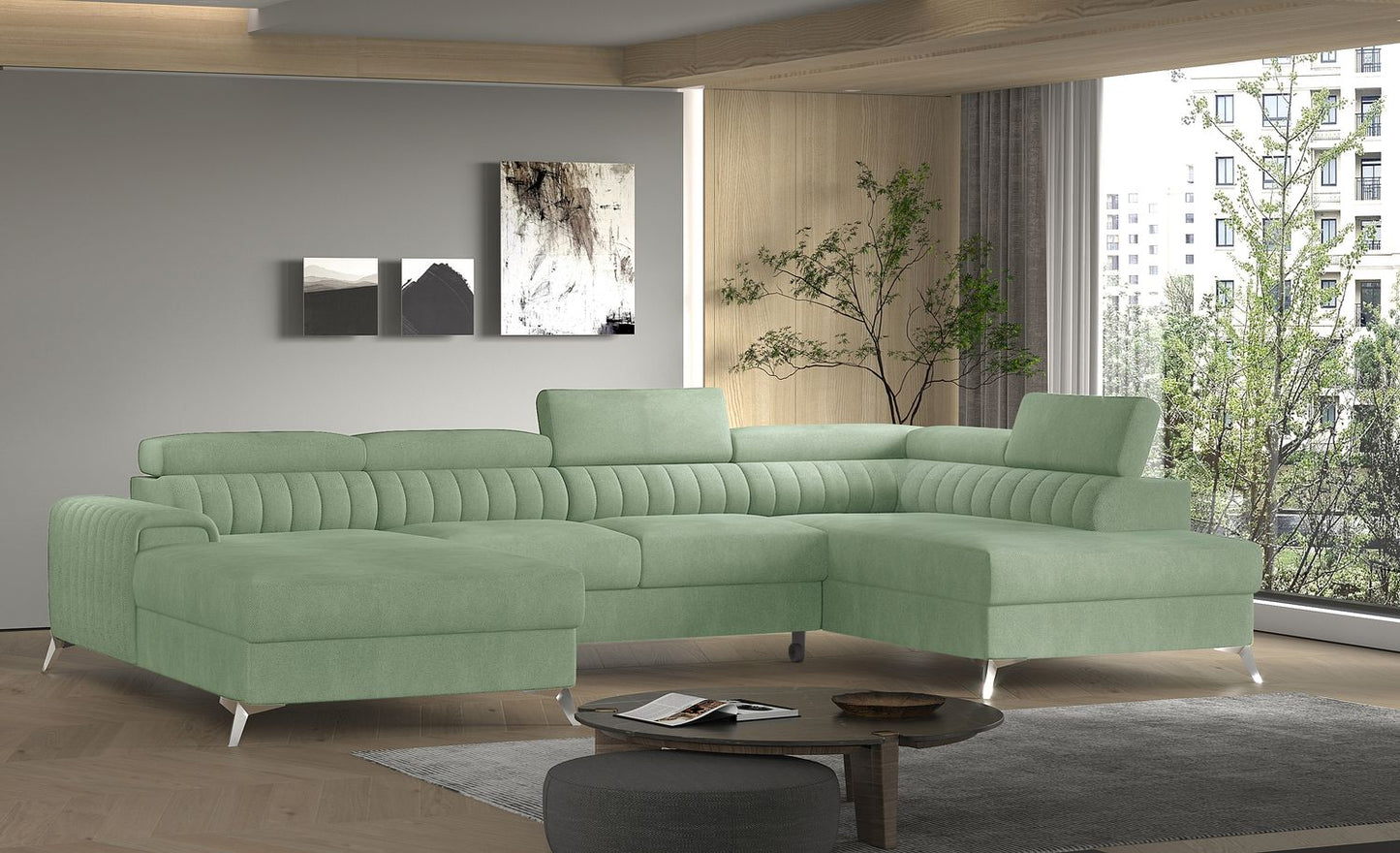 Corner Sleeper Sofa Beverley 23 | size: Width: 354cm, Height: 92cm, Depth: 202cm | color: Poco | image: 1 | variant: 1015686