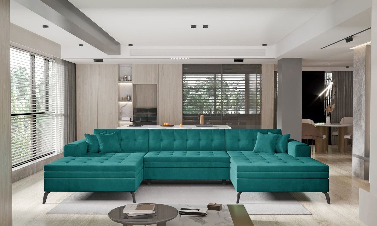 Corner Sleeper Sofa Boston 14 | size: Width: 350cm, Height: 93cm, Depth: 170cm | color: Velvetmat | image: 1 | variant: 1016362