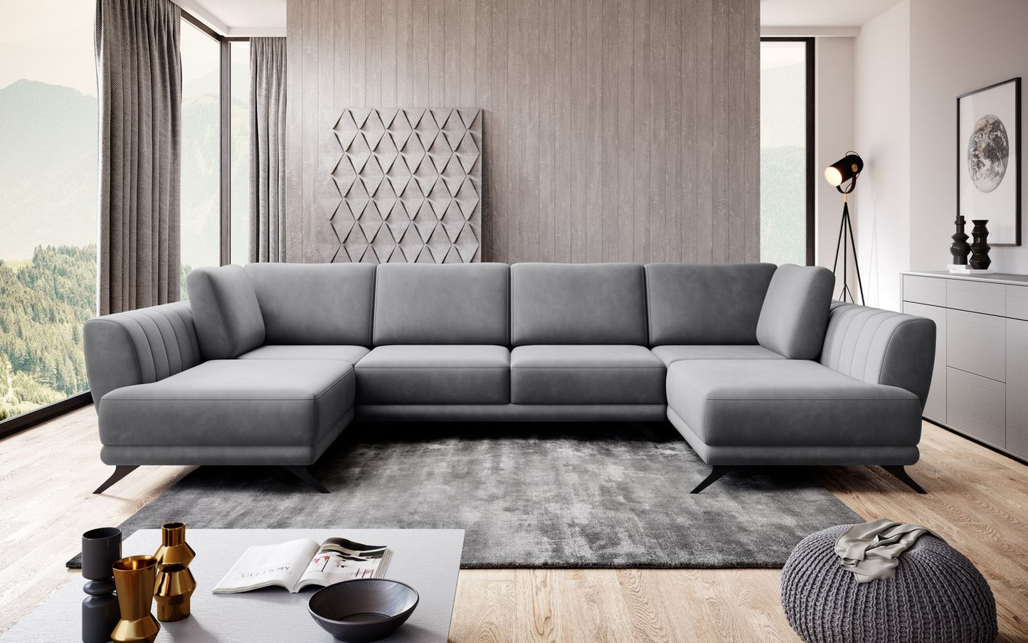 Corner Sleeper Sofa Bridlington 13 | size: Width: 362cm, Height: 90cm, Depth: 191cm | color: Sola | image: 1 | variant: 1015633