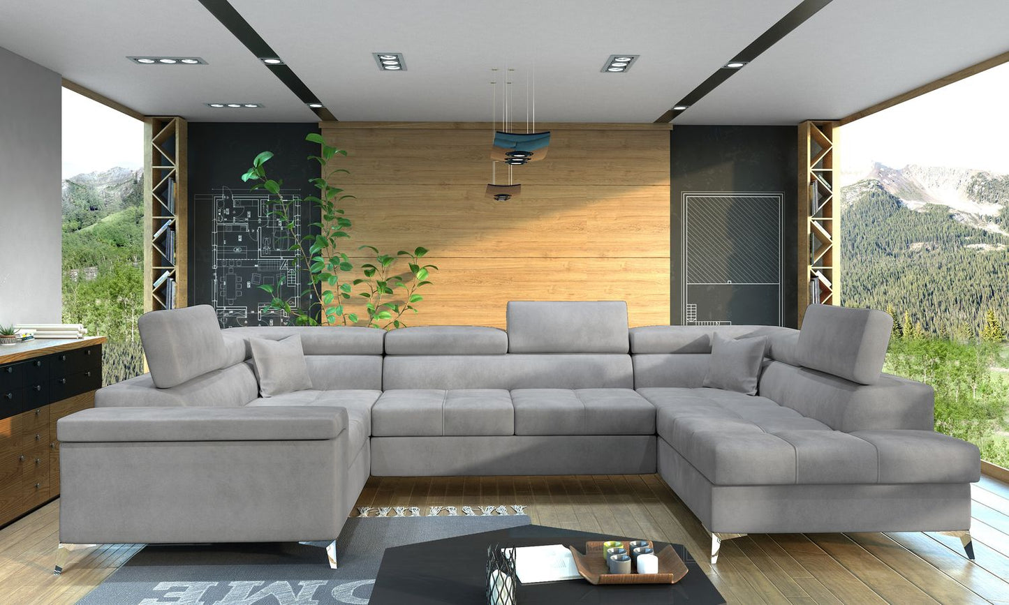 Corner Sleeper Sofa Corby 22 | size: Width: 208cm, Height: 88cm, Depth: 43cm | color: Monolith | image: 1 | variant: 1017436