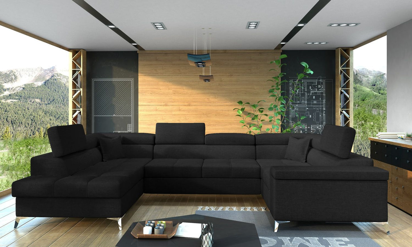 Corner Sleeper Sofa Corby 29 | size: Width: 208cm, Height: 88cm, Depth: 43cm | color: Sawana | image: 1 | variant: 1017443